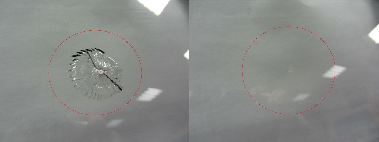 Фото примера до и после ремонта скола